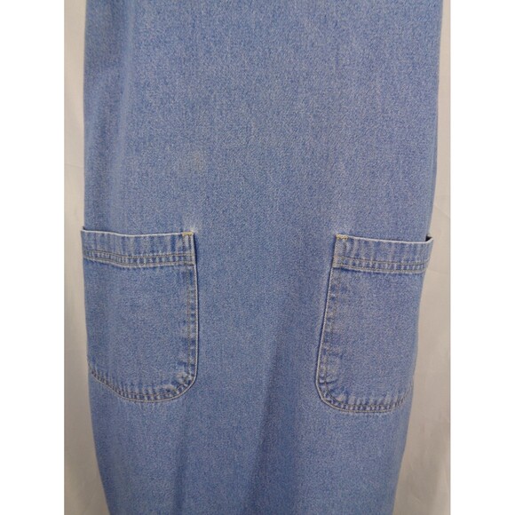 Paul Harris Denim Embroidered Floral Jean Jumper Dress Size Medium Vintage 90's - Picture 6 of 8